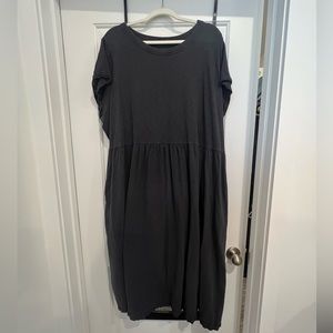 Dark grey, universal standard, empire dress.